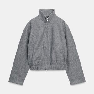 Zara Grey Bomber Jacket